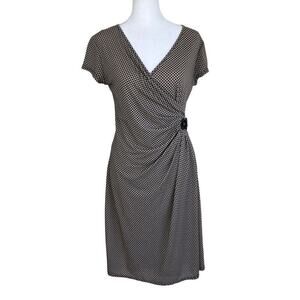 Promod Sz S Retro Feminine Polka Dot Faux Wrap-dress Knee-length Sexy Y2K Twee